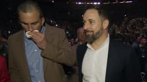 Javier Ortega Smith junto a Santiago Abascal en el acto de Vistalegre