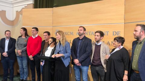 Comparecencia de la alcaldesa, Amparo Marco, ante los medios de comunicaci&oacute;n.