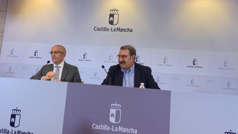 Juan Camacho y Jesus Fern&aacute;ndez Sanz durante la rueda de prensa en Toledo