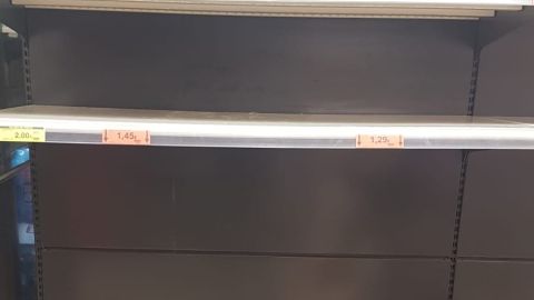 Las estanter&iacute;as vac&iacute;as de algunos supermercados de Castell&oacute;n