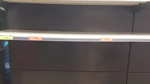 Desabastecimiento en supermercados Las estanterías vacías de algunos supermercados de Castellón