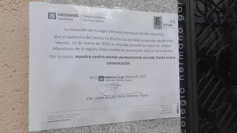 Los colegios e institutos de Ciudad Real cierran desde este viernes Los colegios e institutos de Ciudad Real cierran desde este viernes