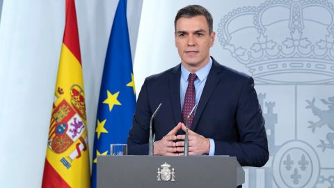 Rueda de prensa de Pedro S&aacute;nchez en Moncloa