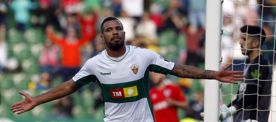 Jonathas de Jesus celebra su primer gol de la temporada con el Elche, frente al Numancia. Jonathas de Jesus celebra su primer gol de la temporada con el Elche, frente al Numancia.