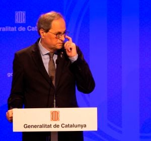 Quim Torra, durante una comparecencia Quim Torra, durante una comparecencia
