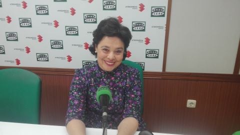 Pilar Zamora, en los estudios de Onda Cero Ciudad Real