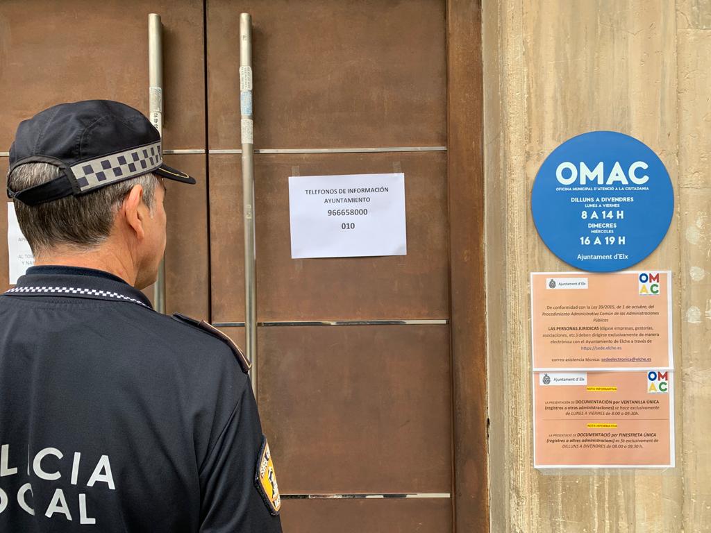 La OMAC de Elche prestará servicio presencial previa cita telefónica y sólo para trámites urgentes La OMAC de Elche prestará servicio presencial previa cita telefónica y sólo para trámites urgentes