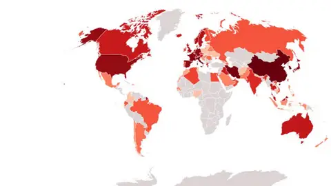 Mapa del mundo del coronavirus Mapa del mundo del coronavirus