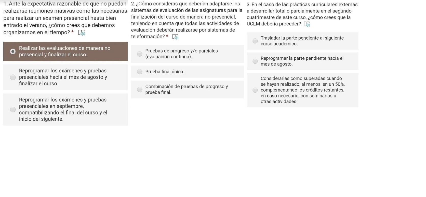 La UCLM pregunta a sus alumnos si quieren reprogramar exámenes y si prefieren evaluación continua o prueba final La UCLM pregunta a sus alumnos si quieren reprogramar exámenes y si prefieren evaluación continua o prueba final