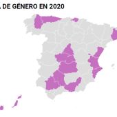 Mapa de la violencia de género en España a 4 de abril de 2020