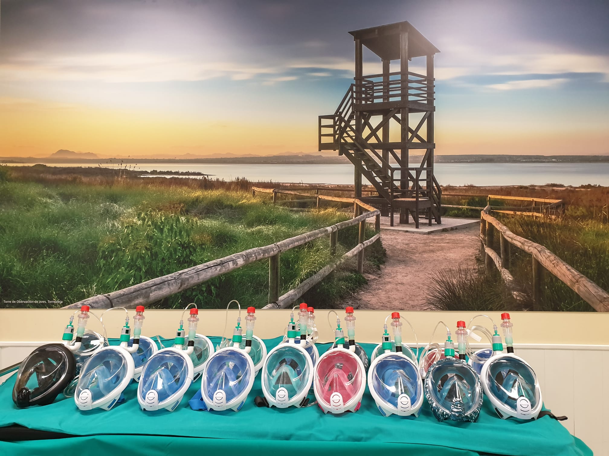 Máscaras snorkel convertidas en respiradores para Quirónsalud Torrevieja Máscaras snorkel convertidas en respiradores para Quirónsalud Torrevieja