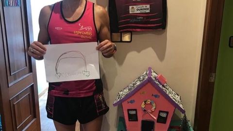 Cesar Leboso, corre media marat&oacute;n na casa