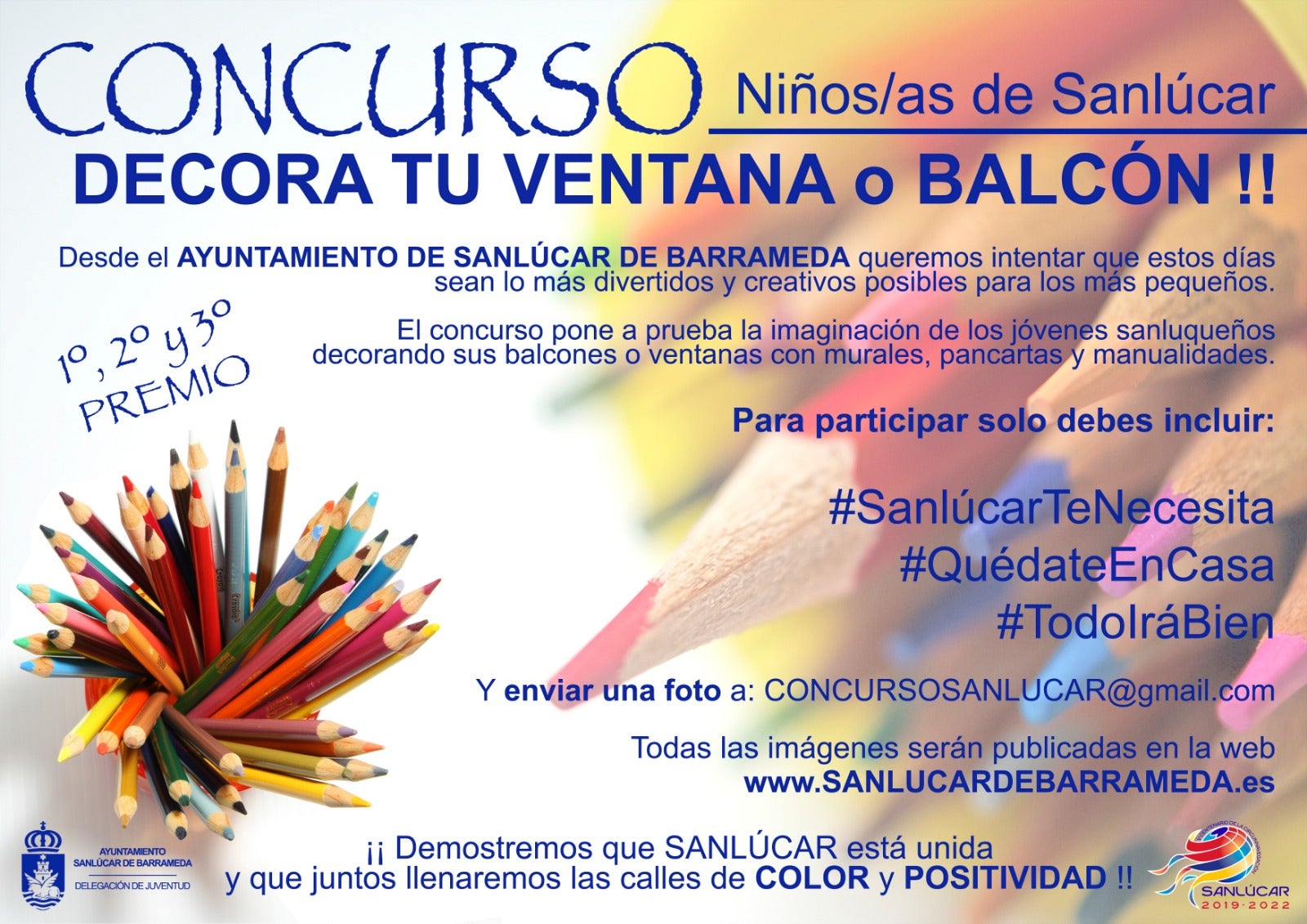 Sanlúcar promueve un concurso infantil para llenar los balcones de color y positividad Sanlúcar promueve un concurso infantil para llenar los balcones de color y positividad