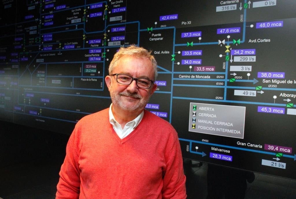 Juan José Pérez Palomar: “Gracias a la tecnología detectamos que desciende el consumo de agua a las ocho de la tarde, cuando salimos a aplaudir a los balcones”. Juan José Pérez Palomar: “Gracias a la tecnología detectamos que desciende el consumo de agua a las ocho de la tarde, cuando salimos a aplaudir a los balcones”.