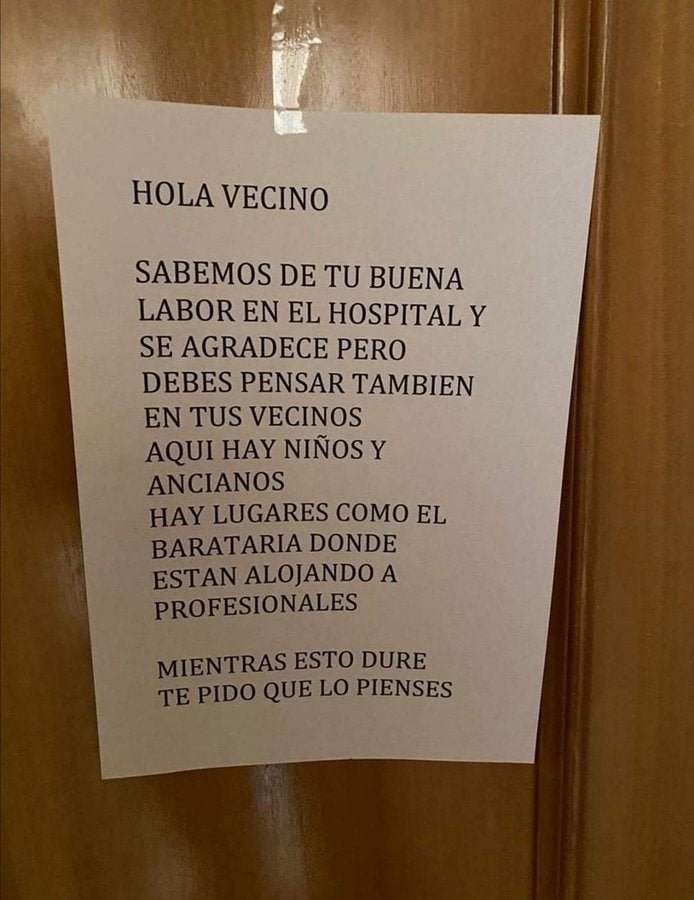 "En Málaga no habrá carteles contra los sanitarios en sus puertas" "En Málaga no habrá carteles contra los sanitarios en sus puertas"