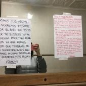 La nota que ha encontrado una trabajadora de supermercado en Cartagenea durante la pandemia de coronavirus