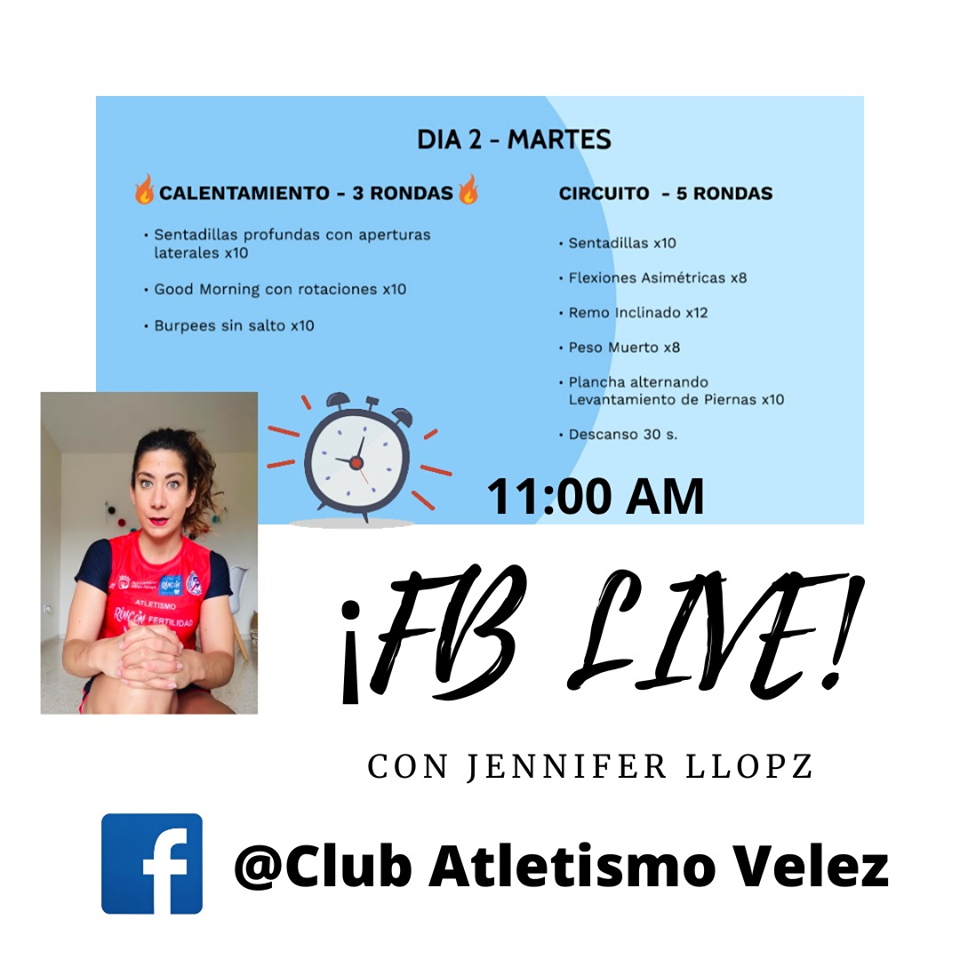 Jennifer Llopz, del C.A. Vélez, ofrece sesiones diarias de entrenamiento en casa Jennifer Llopz, del C.A. Vélez, ofrece sesiones diarias de entrenamiento en casa