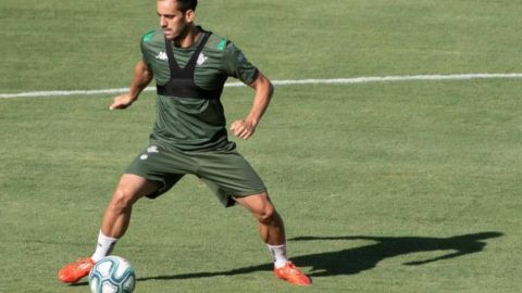 Juanmi, en un entrenamiento en la CIudad Deportiva Luis del Sol.