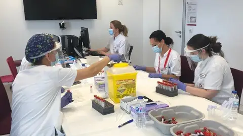 Muestras de los test serológicos realizadas entre el personal del Hospital del Vinalopó de Elche. Muestras de los test serológicos realizadas entre el personal del Hospital del Vinalopó de Elche.