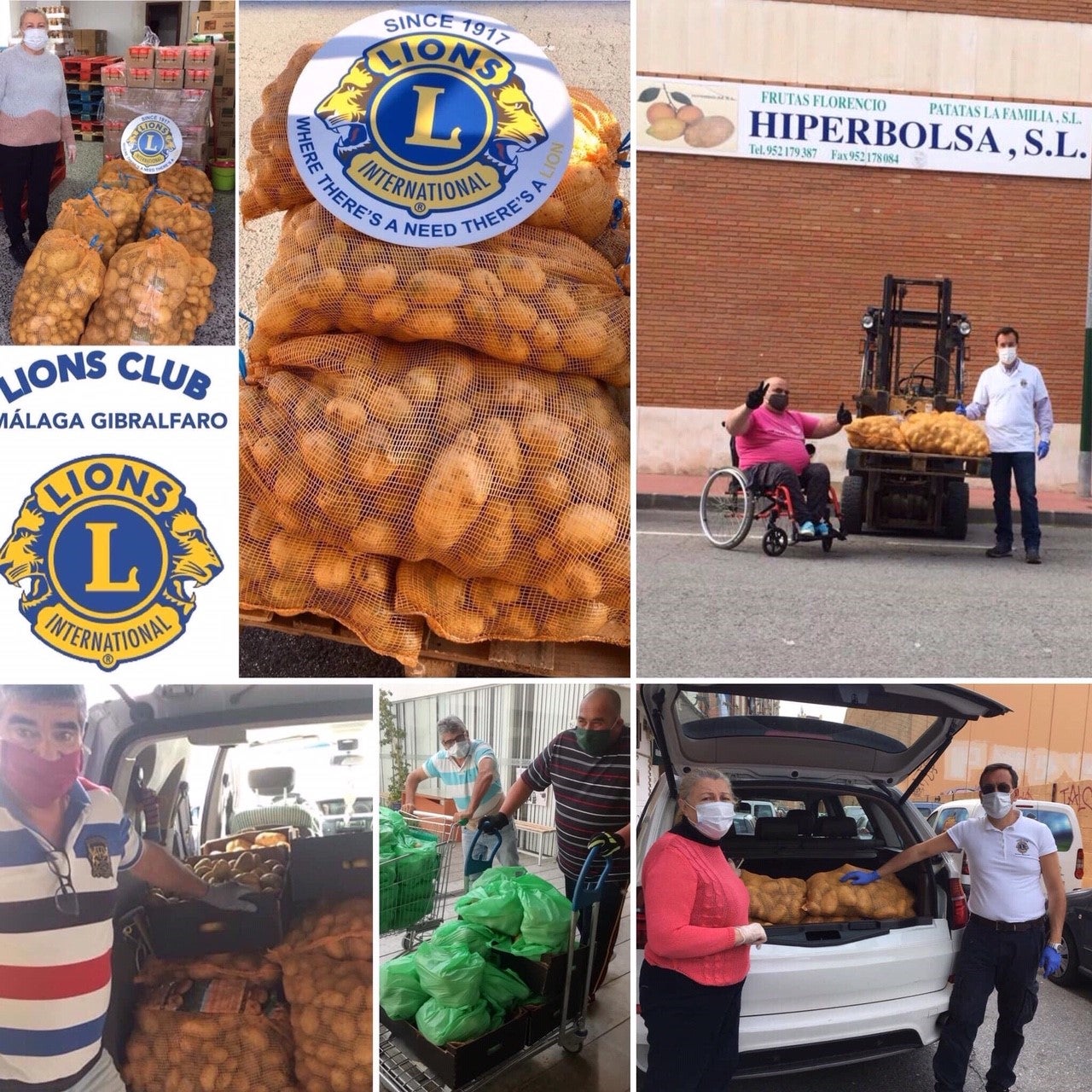 El Club de Leones Gibralfaro de Málaga dona 3 toneladas de patatas El Club de Leones Gibralfaro de Málaga dona 3 toneladas de patatas