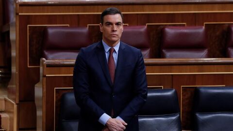 Pedro S&aacute;nchez guarda un minuto de silencio por las v&iacute;ctimas del coronavirus en el Congreso