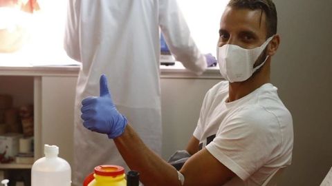 Roberto Soldado en un test de Covid-19