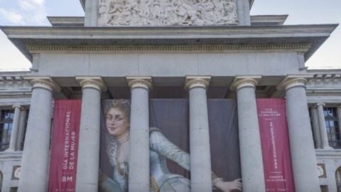 'Estudio del natural', de Concepci&oacute;n Figuera, en la fachada del Museo del Prado.