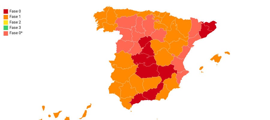 El mapa de la desescalada El mapa de la desescalada