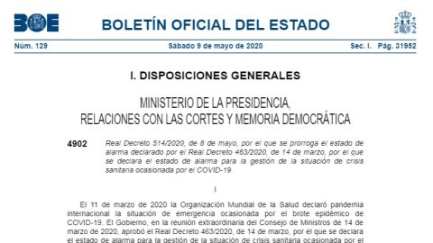 BOE 9 de mayo de 2020