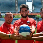 Molo y su cuerpo técnico en el Lleida Molo y su cuerpo técnico en el Lleida