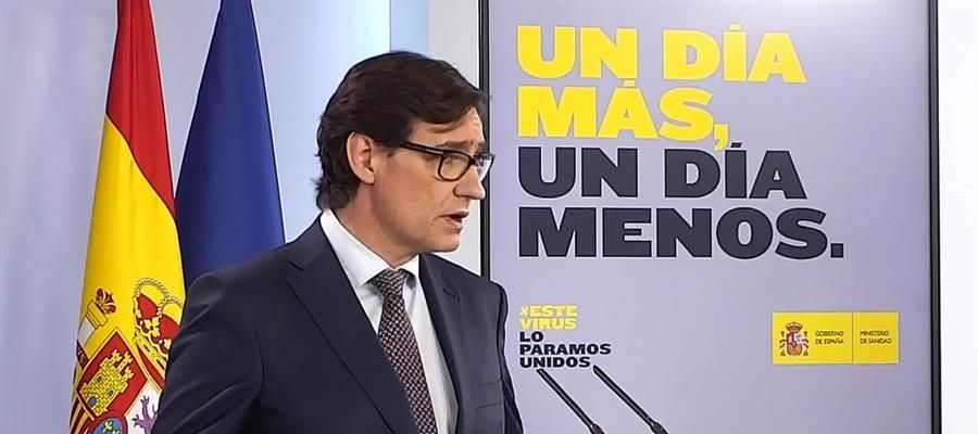 Salvador Illa en rueda de prensa telemática desde La Moncloa Salvador Illa en rueda de prensa telemática desde La Moncloa