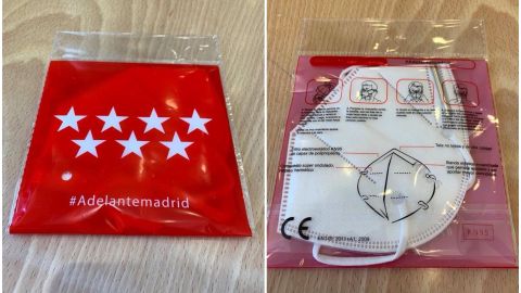 Mascarillas FFP2 repartidas por la Comunidad de Madrid