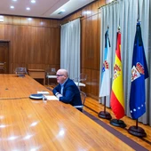 Manuel Baltar, presidiendo la reunión telemática del Consejo asesor de turismo Manuel Baltar, presidiendo la reunión telemática del Consejo asesor de turismo