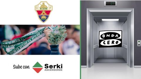 El Elche sube en redes, con Ascensores Serki.
