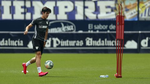 El jugador del M&aacute;laga, Julio, en un entrenamiento