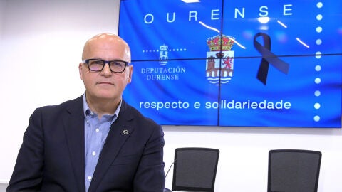 Manuel Baltar, en su mensaje desde la sala de prensa del Pazo Provincia