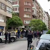 Los antidisturbios evitan el acercamiento de las personas en una nueva protesta en Núñez de Balboa Los antidisturbios evitan el acercamiento de las personas en una nueva protesta en Núñez de Balboa
