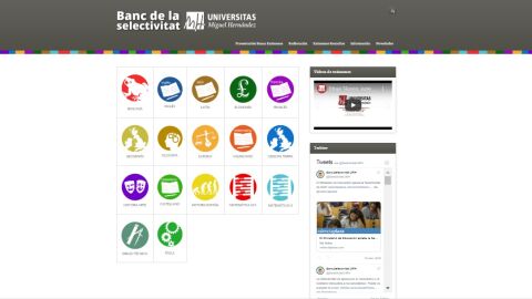 Portada del banco de ex&aacute;menes de la Selectividad de la UMH.