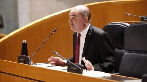 Javier Lamb&aacute;n durante el pleno de las Cortes