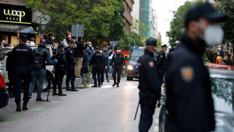 Despliegue en el barrio de Salamanca tras las sucesivas caceroladas en contra del Gobierno