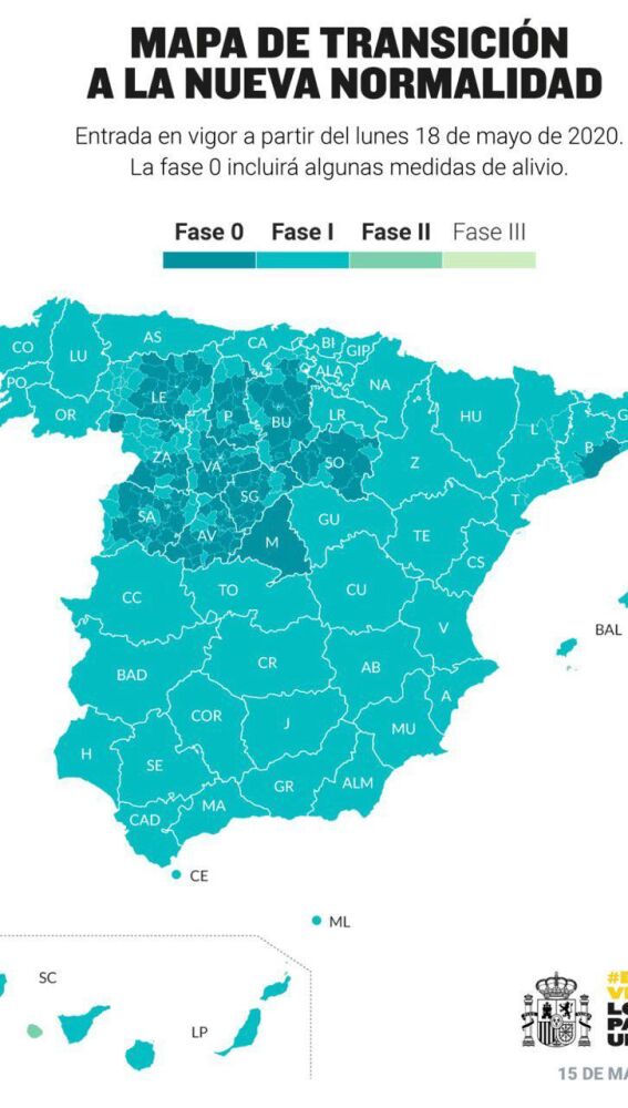 Así se queda España: fase 0, 1 y 2
