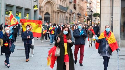 Imagen de la manifestaci&oacute;n contra el Gobierno de Pedro S&aacute;nchez en Madrid