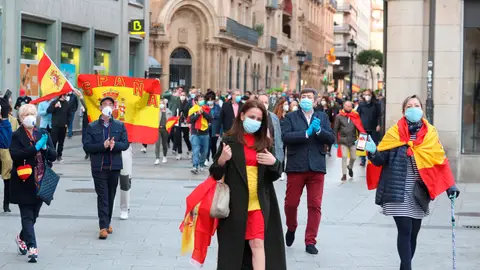 Imagen de la manifestación contra el Gobierno de Pedro Sánchez en Madrid Imagen de la manifestación contra el Gobierno de Pedro Sánchez en Madrid