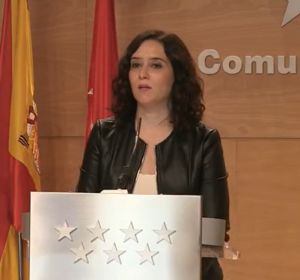 Díaz Ayuso en una comparecencia de prensa Díaz Ayuso en una comparecencia de prensa
