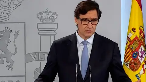 El ministro de Sanidad, Salvador Illa, en una rueda de prensa. Salvador Illa