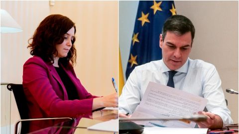 Isabel D&iacute;az Ayuso y Pedro S&aacute;nchez
