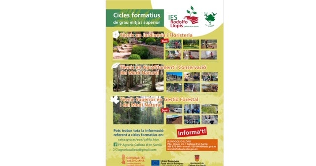 Infórmate sobre los Ciclos formativos de FP Agraria del IES Rodolfo Llopis de Callosa d'En Sarrià. Infórmate sobre los Ciclos formativos de FP Agraria del IES Rodolfo Llopis de Callosa d'En Sarrià.