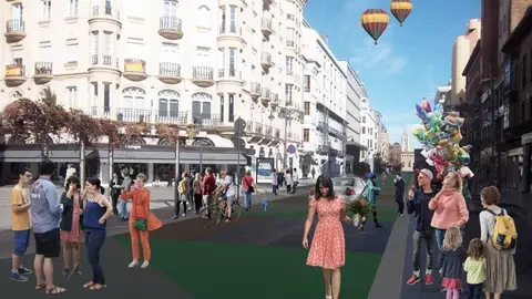 Proyecto de peatonalización de Ordoño II en León Proyecto de peatonalización de Ordoño II en León