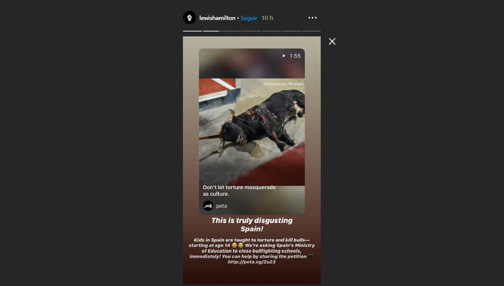 Publicación de Lewis Hamilton en Instagram Publicación de Lewis Hamilton en Instagram