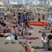 Imagen de una de las playas de Barcelona este sábado